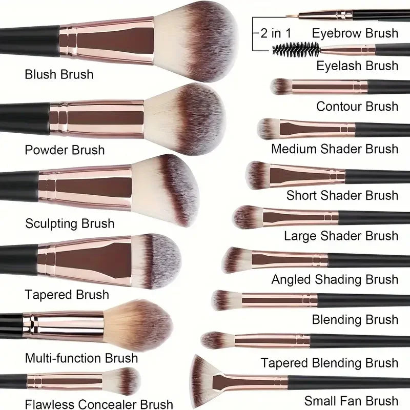 Set de Pinceaux de Maquillage - 3 à 20 Pièces pour un Teint Impeccable